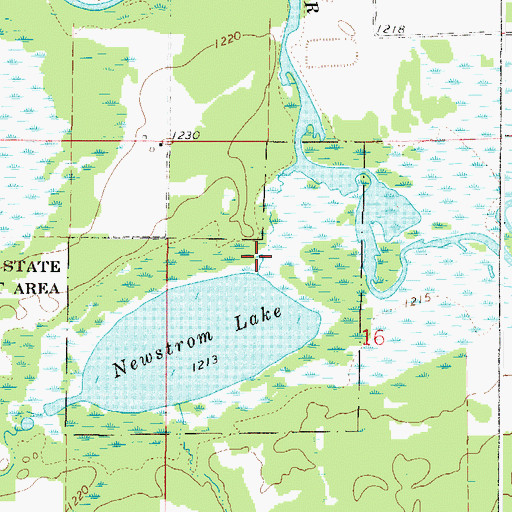 Topographic Map of Newstrom State Wildlife Management Area, MN