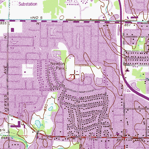 Topographic Map of Newton Park, MN