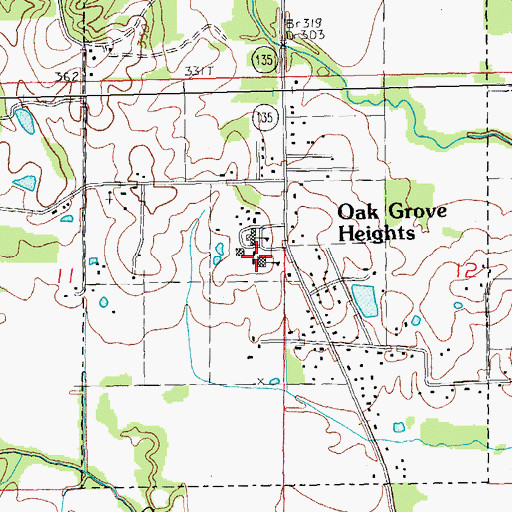 Topographic Map of Oak Grove Elementary School, AR