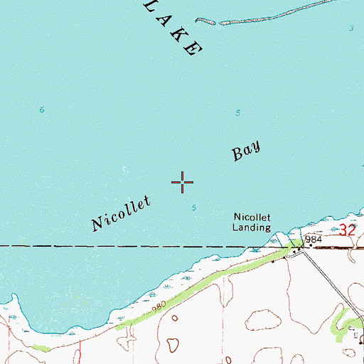 Topographic Map of Nicollet Bay, MN