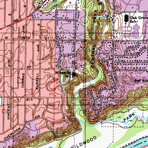 Topographic Map of Ninemile School, MN