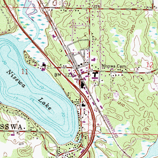 Topographic Map of Nisswa, MN