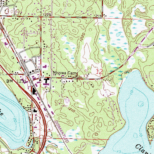 Topographic Map of Nisswa Cemetery, MN