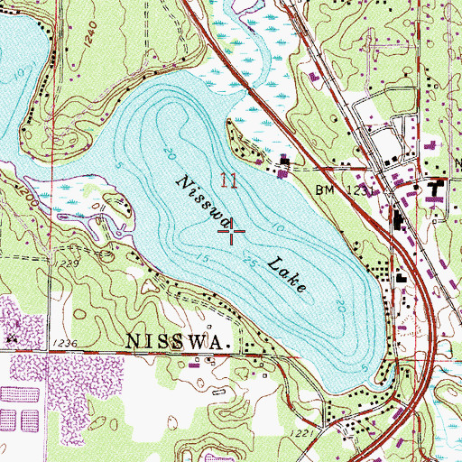 Topographic Map of Nisswa Lake, MN