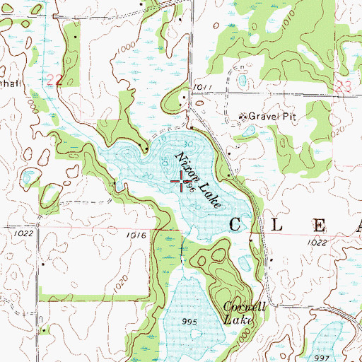 Topographic Map of Nixon Lake, MN
