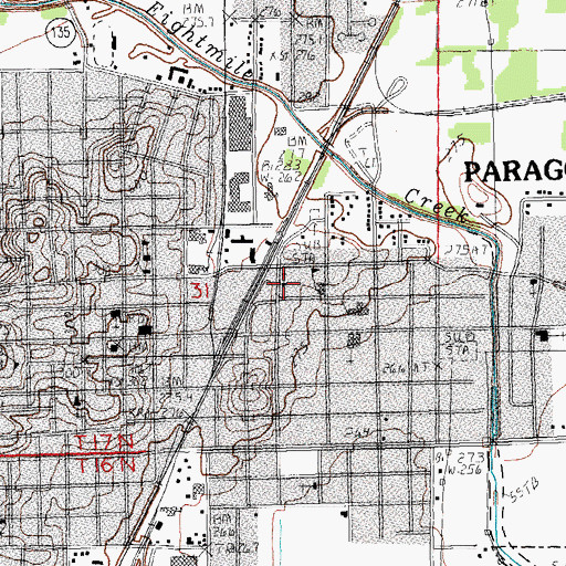Topographic Map of Paragould Christian Church, AR