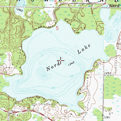 Topographic Map of Nord Lake, MN
