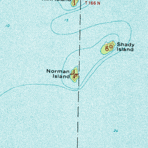 Topographic Map of Norman Island, MN