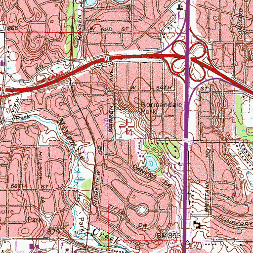 Topographic Map of Normandale Park, MN