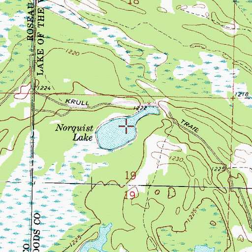 Topographic Map of Norquist Lake, MN