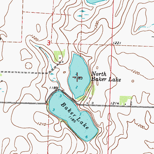Topographic Map of North Baker Lake, MN