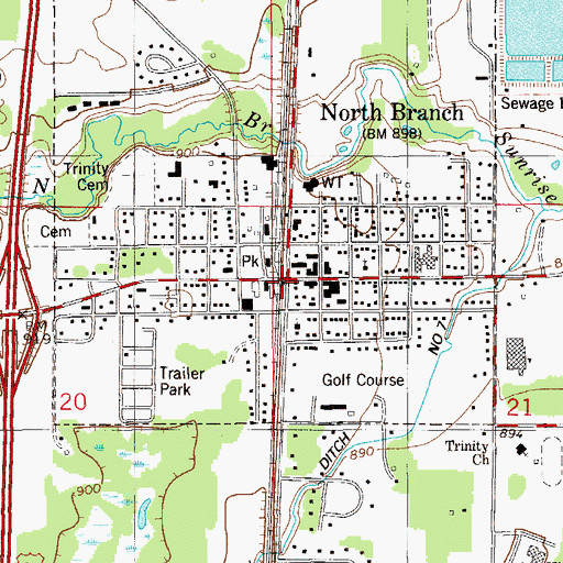 Topographic Map of North Branch, MN