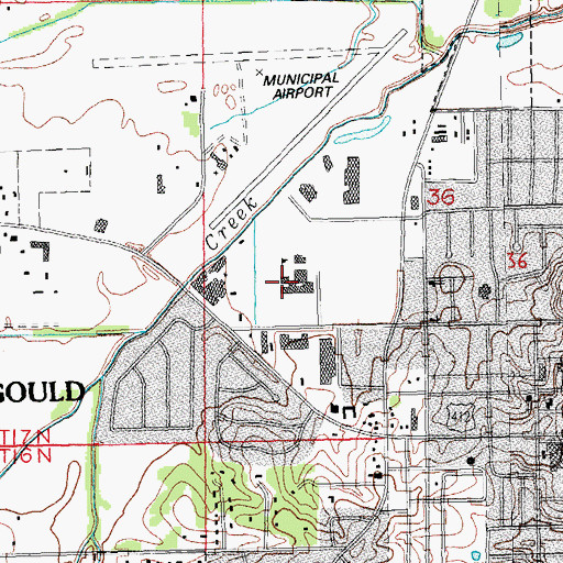 Topographic Map of Paragould High School, AR