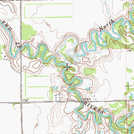Topographic Map of North Branch Two Rivers, MN