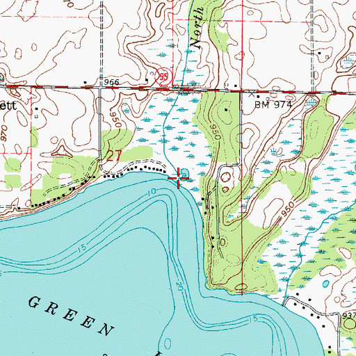Topographic Map of North Brook, MN