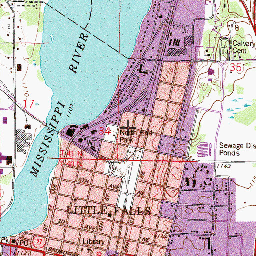 Topographic Map of Riverside Park, MN