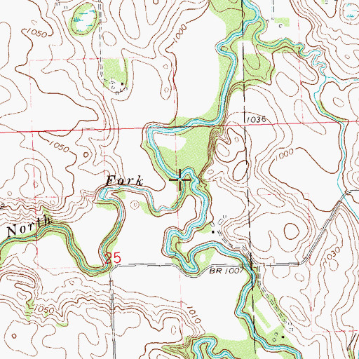 Topographic Map of North Fork Yellow Bank River, MN
