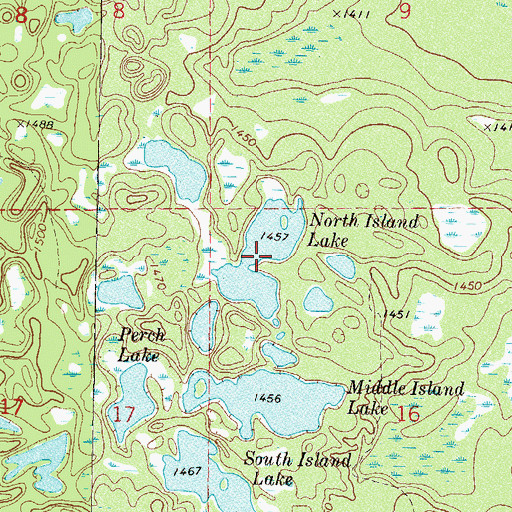 Topographic Map of North Island Lake, MN