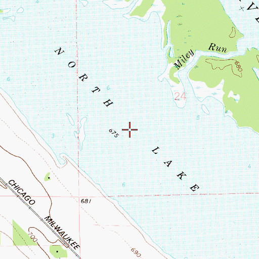 Topographic Map of North Lake, MN