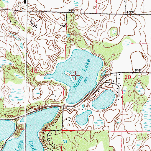 Topographic Map of North Lake, MN