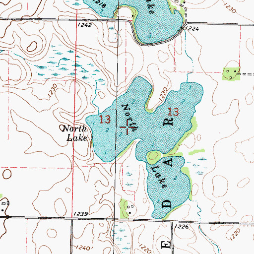 Topographic Map of North Lake, MN