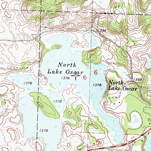 Topographic Map of North Lake Oscar, MN