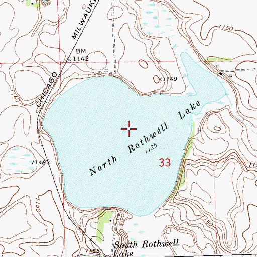 Topographic Map of North Rothwell Lake, MN