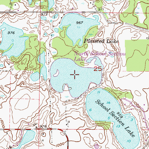 Topographic Map of North School Section Lake, MN