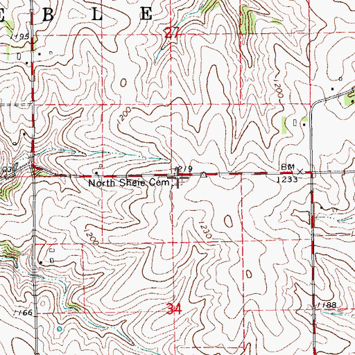 Topographic Map of North Sheie Cemetery, MN