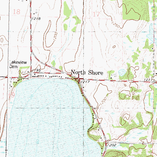 Topographic Map of North Shore, MN