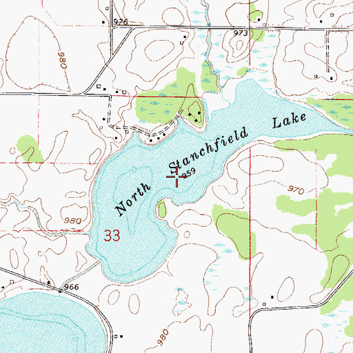 Topographic Map of North Stanchfield Lake, MN