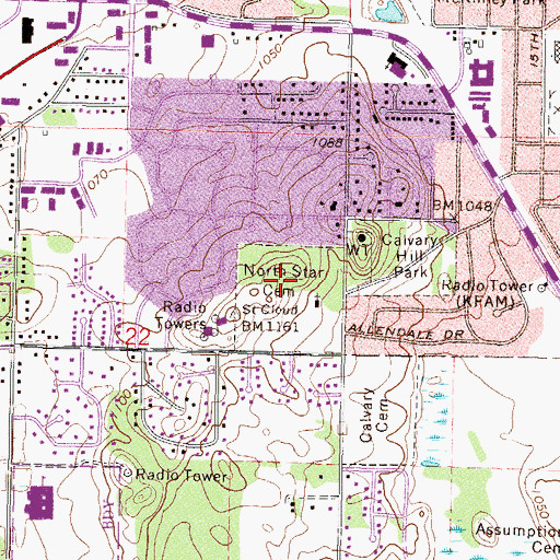Topographic Map of North Star Cemetery, MN