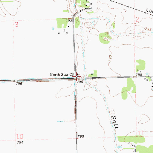 Topographic Map of North Star Church, MN