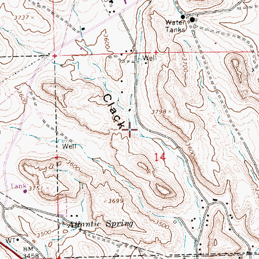 Topographic Map of Johnston Canyon, AZ