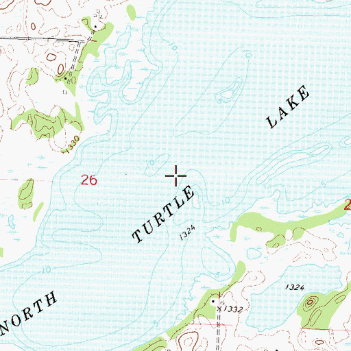 Topographic Map of North Turtle Lake, MN
