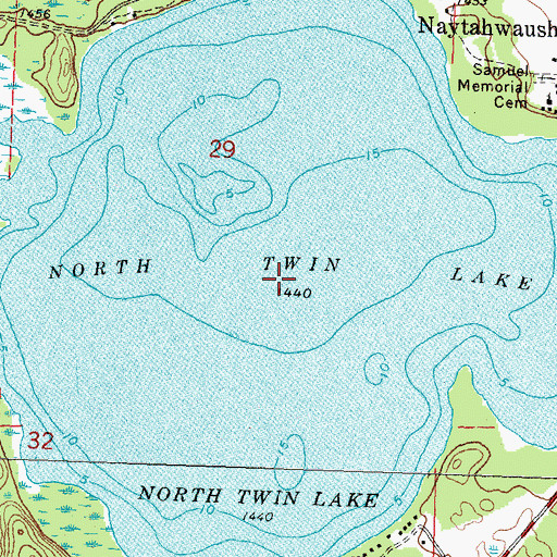 Topographic Map of North Twin Lake, MN
