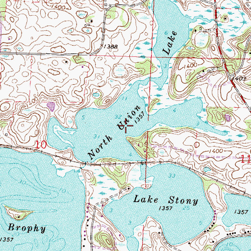 Topographic Map of North Union Lake, MN