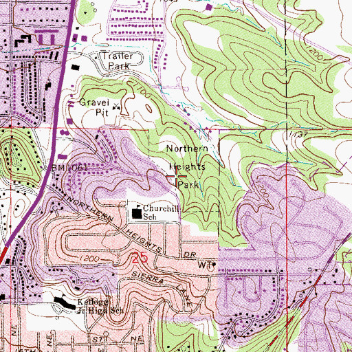 Topographic Map of Northern Heights Park, MN