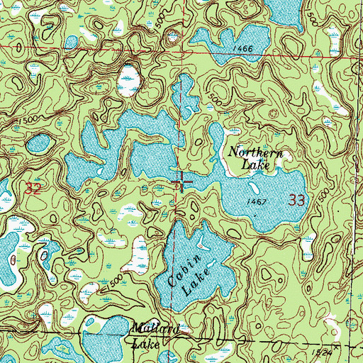 Topographic Map of Northern Lake, MN
