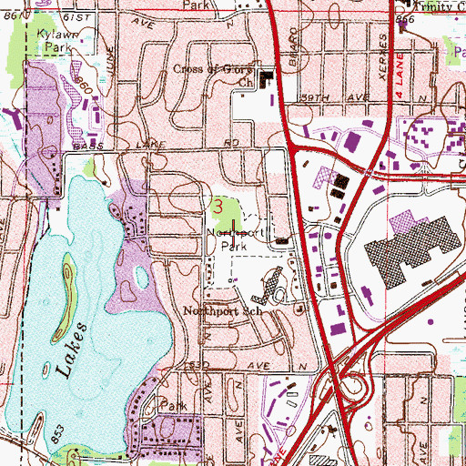 Topographic Map of Northport Park, MN
