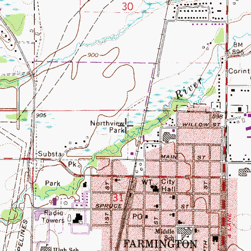 Topographic Map of Northview Park, MN