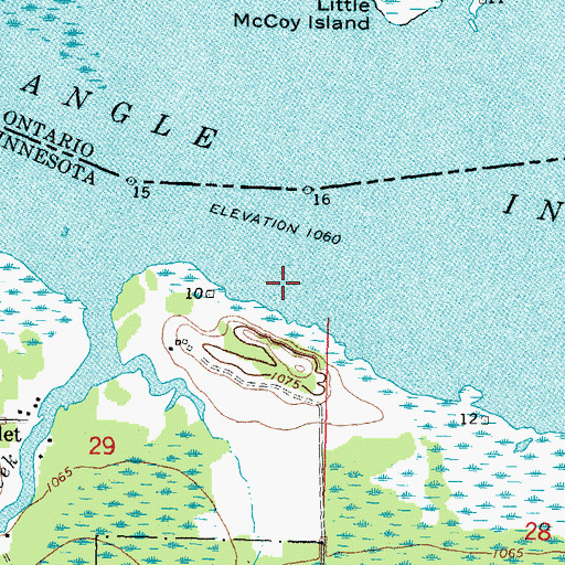 Topographic Map of Northwest Angle Inlet, MN