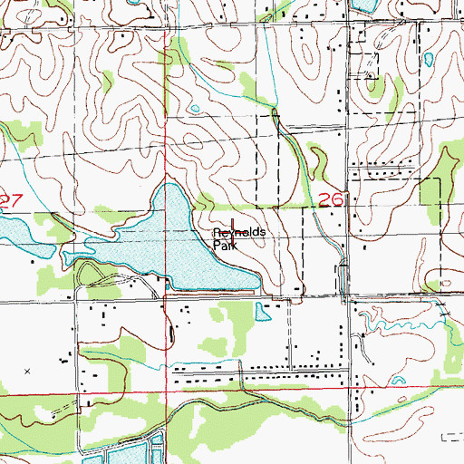 Topographic Map of Reynolds Park, AR