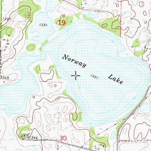 Topographic Map of Norway Lake, MN