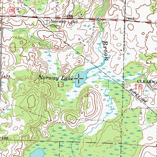 Topographic Map of Norway Lake, MN