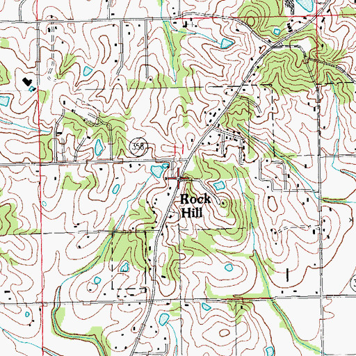 Topographic Map of Rock Hill, AR