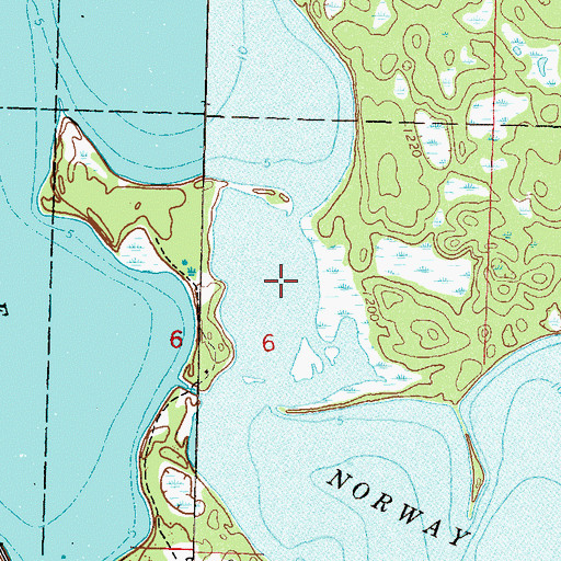 Topographic Map of Norway Lake, MN
