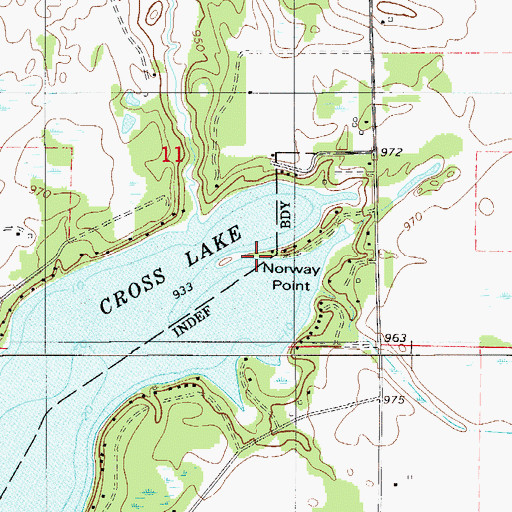 Topographic Map of Norway Point, MN