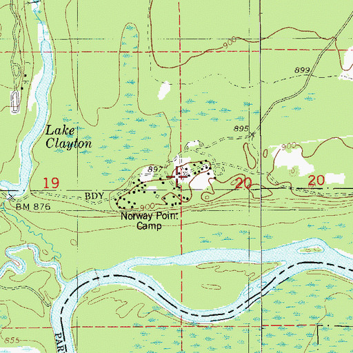 Topographic Map of Norway Point Camp, MN