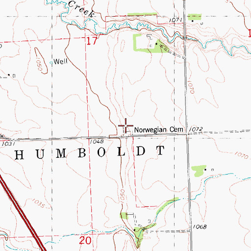 Topographic Map of Norwegian Cemetery, MN